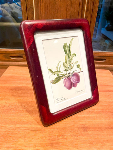 1960s Retro Frame With Purple Plum Burgundy Print
