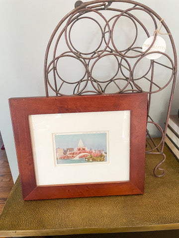 Buckingham Fountain 1930s Chicago Print In Wooden Frame