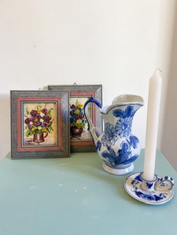 Tuscan Blue & Blush Oil Paintings