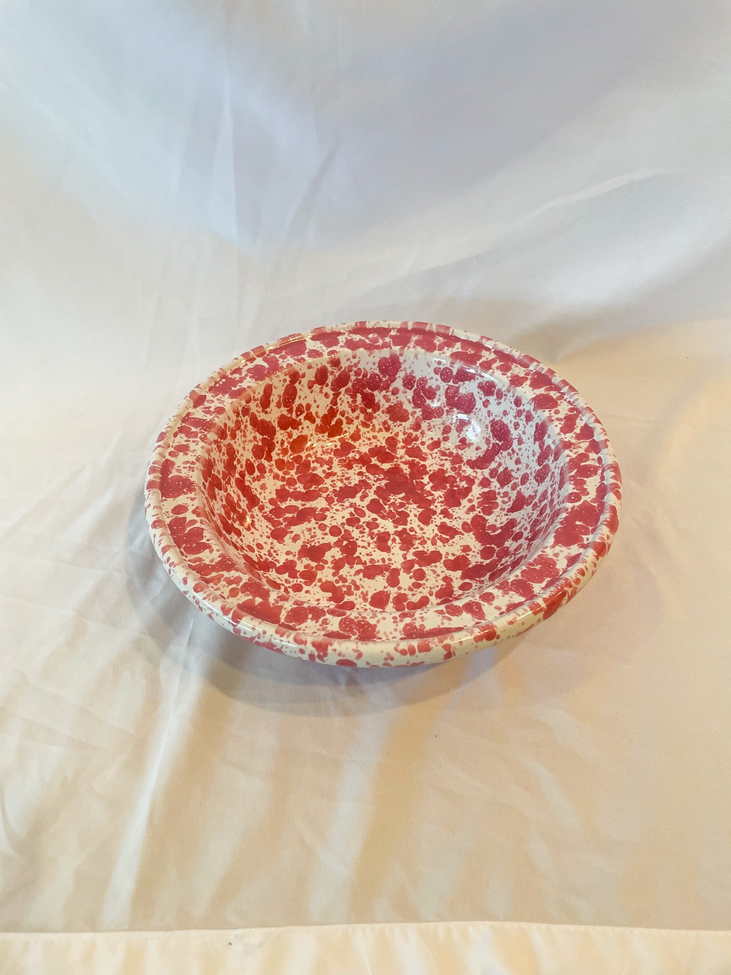 Bennington Potters Vermont Pink White Serving Bowl 10" Vermont David Gil