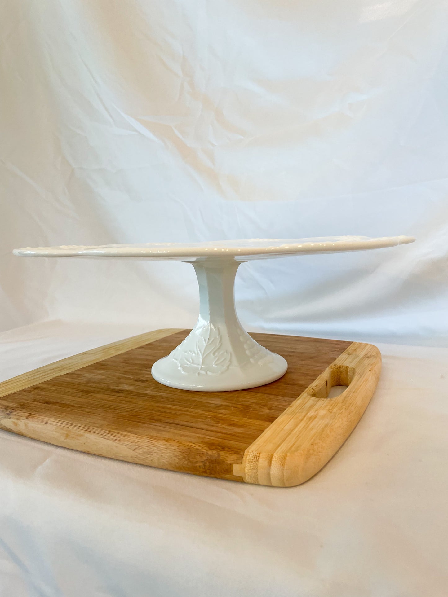 Milky White Cake Stand by Indiana Glass