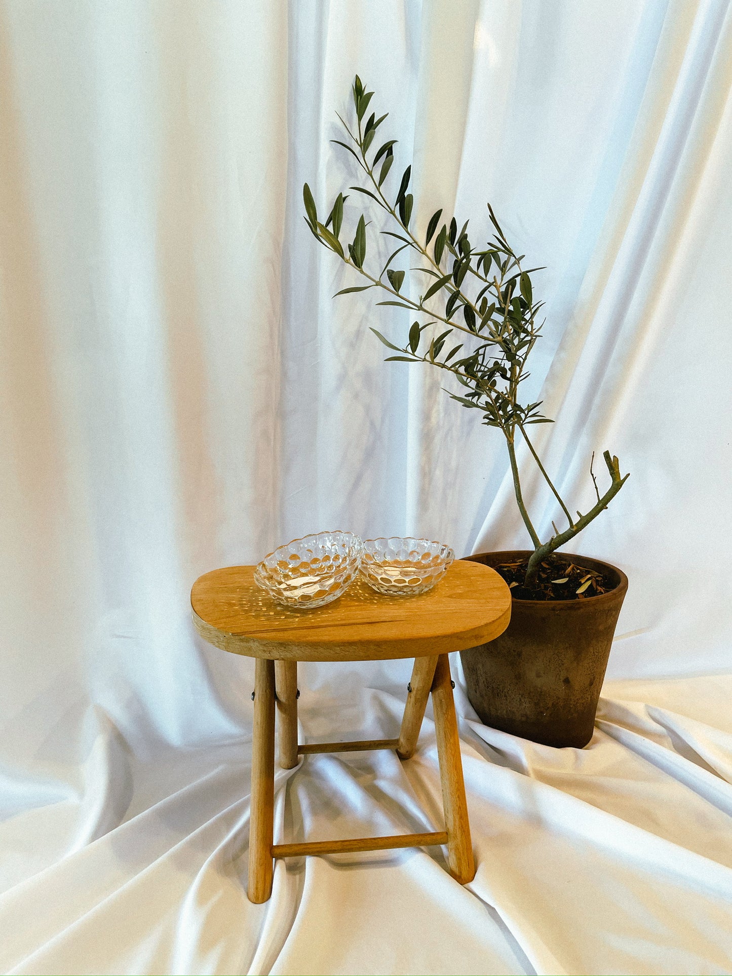 Dimpled Vintage Glass Dishes (Set)