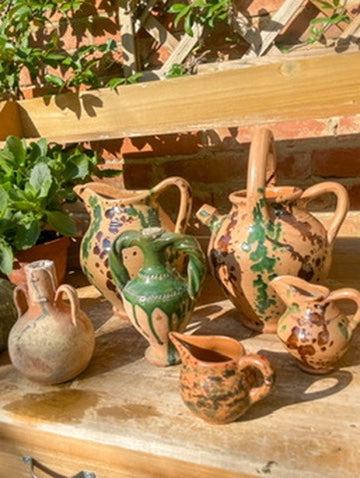 Antique terracotta Oil Or Wine Pourer Jug (Sourced In Cortona Italy)