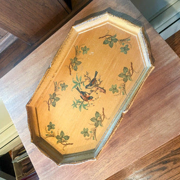 Italian Wooden Birds Tray