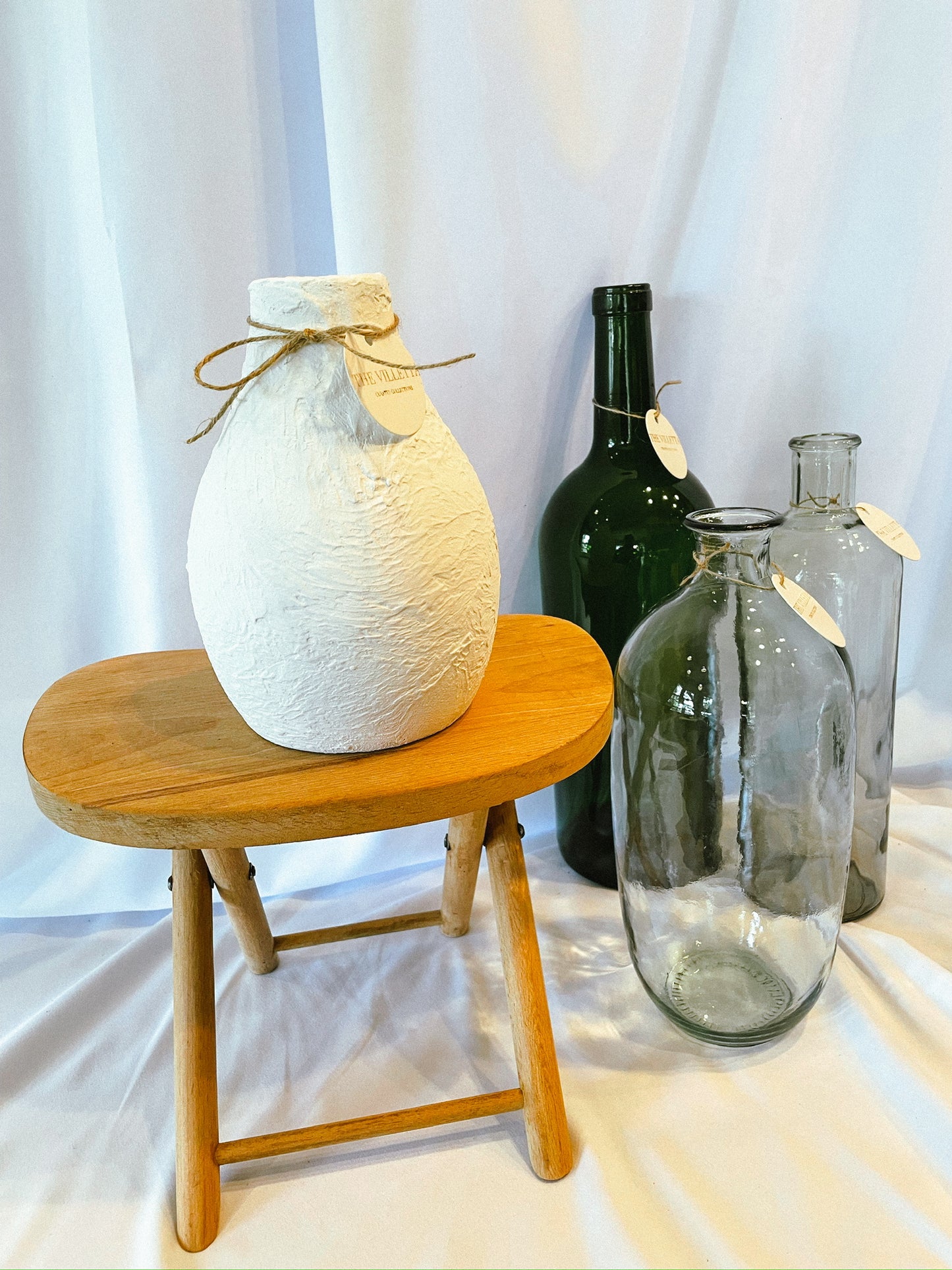 White Textured Pottery Vase