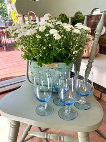 Blue Vintage Water Glasses