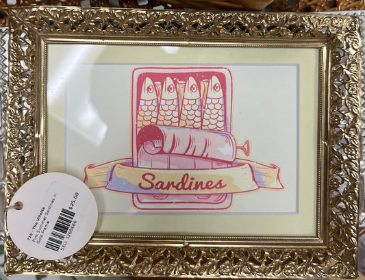 Sardines 5x7 Print in Vintage Frame