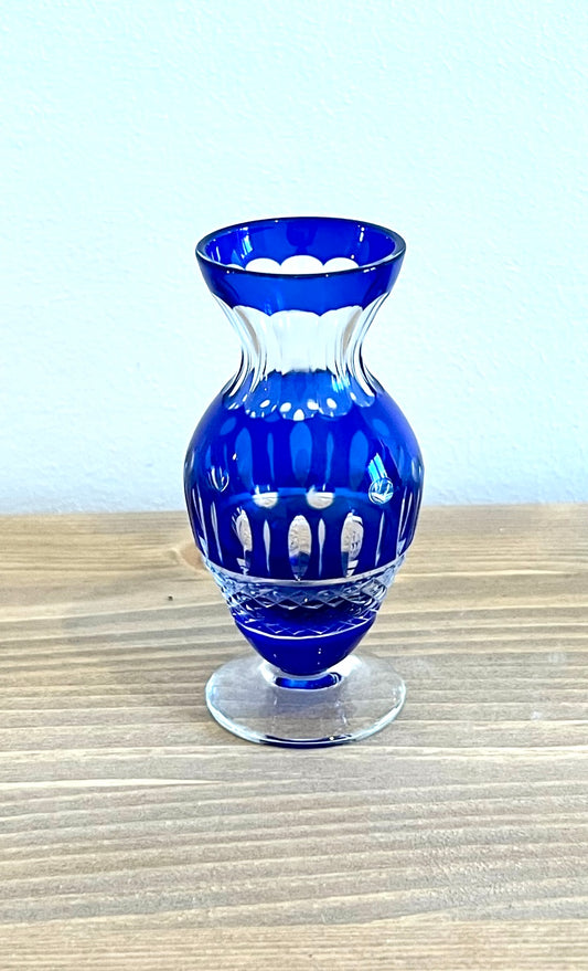 Italian Blue & White Glass Vase