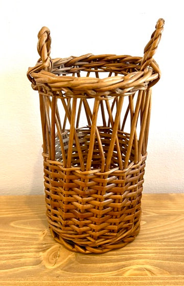 Italian Wicker Basket Wine Holder