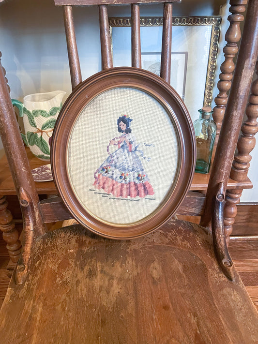 Vintage Needlepoint Lady