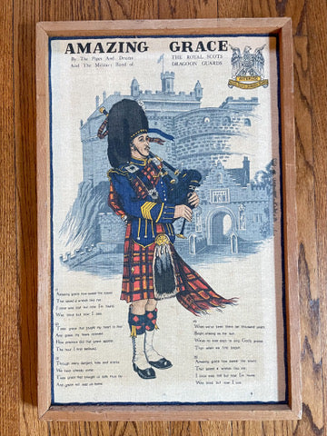 Scottish Bagpiper Linen Artwork