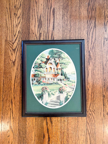 Vintage Victorian House on the Lake Needlepoint