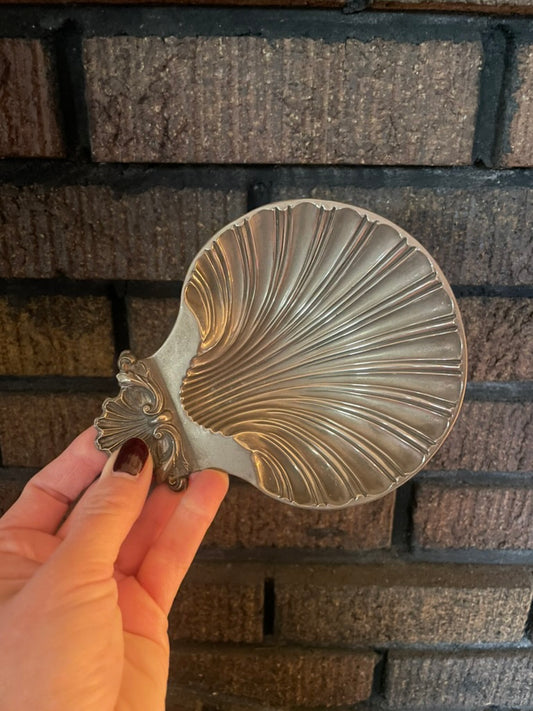 English Silver Shell Trinket Dish