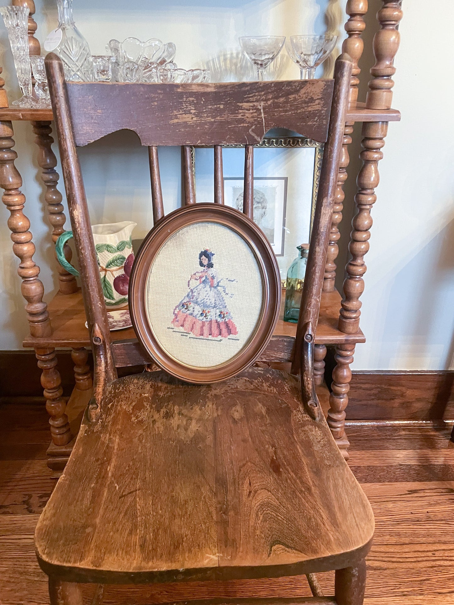 Vintage Needlepoint Lady