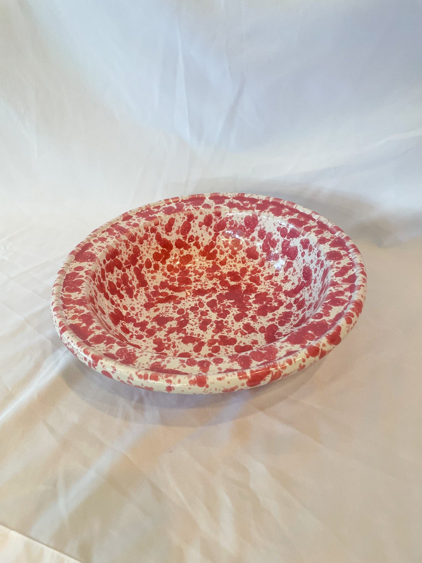 Bennington Potters Vermont Pink White Serving Bowl 10" Vermont David Gil