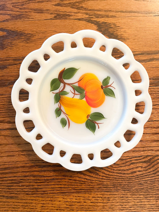 Scalloped Edge Pear and Orange Plate