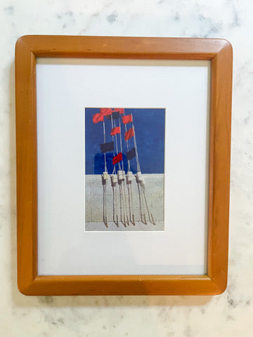 Nautical Print in Vintage 1960s Bubble Frame