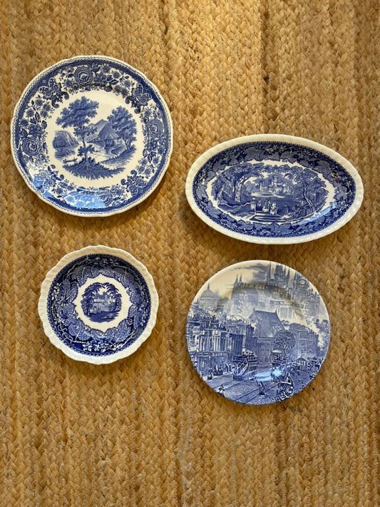 Blue & White Plate Wall Set
