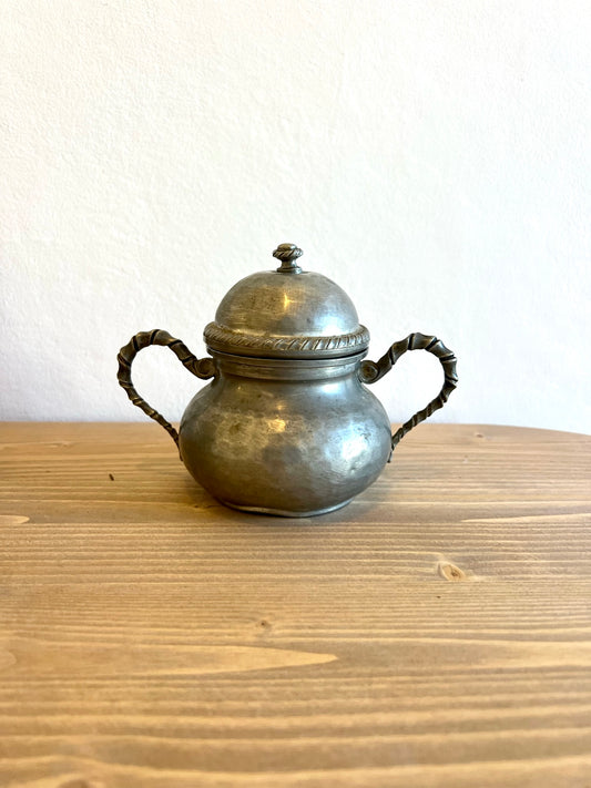 1950s Italian Pewter Sugar Bowl