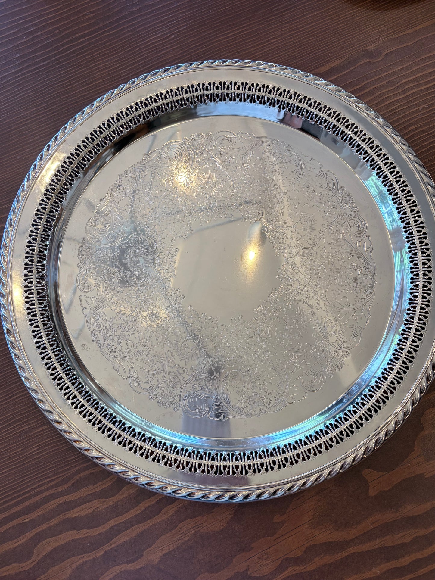 Round Silver Tray